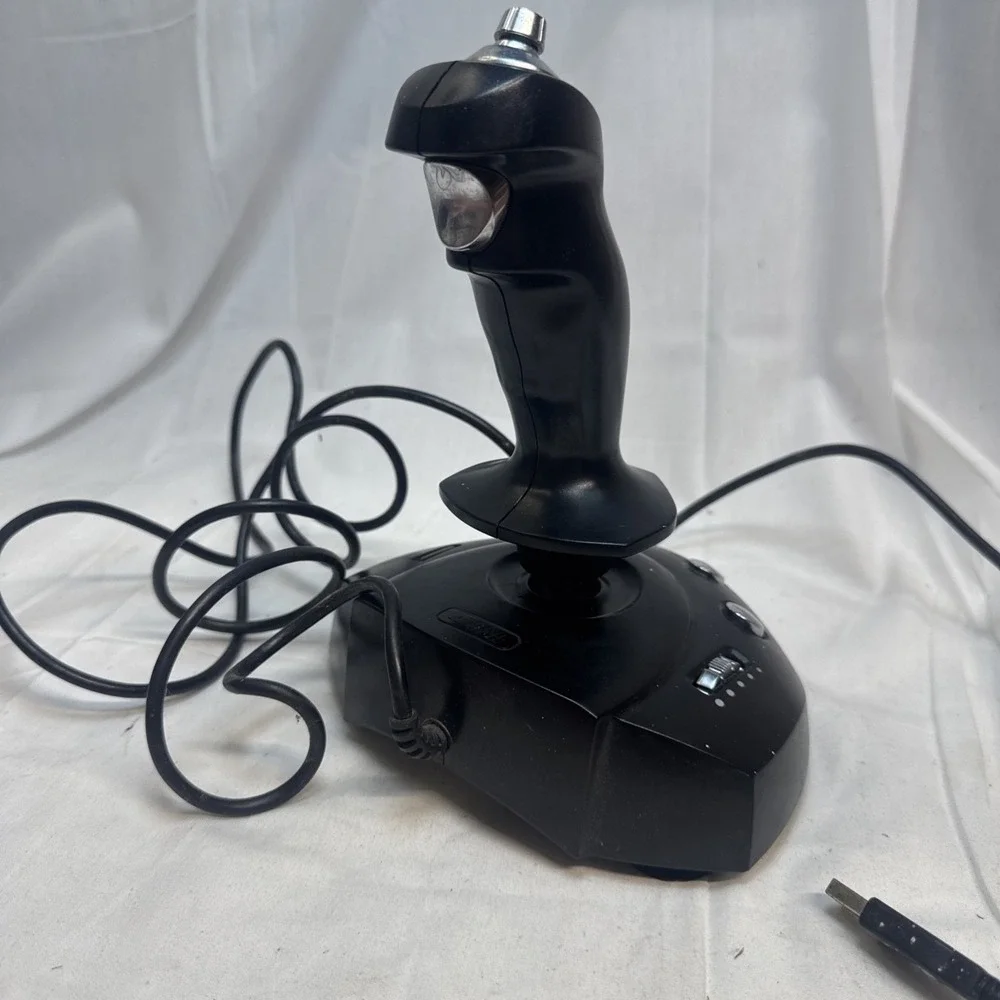 Vintage Interact Raider Pro Joystick Black Sv-251 PC Video Game Controller Clean